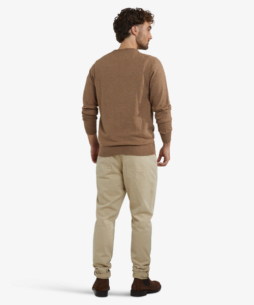 Sweater Cotton Merino Crew Neck | Walnut