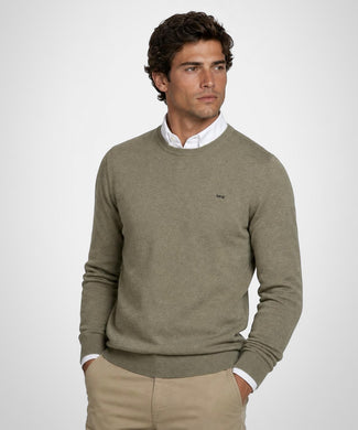 Sweater Cotton-Cashmere Round Neck | Light Olive