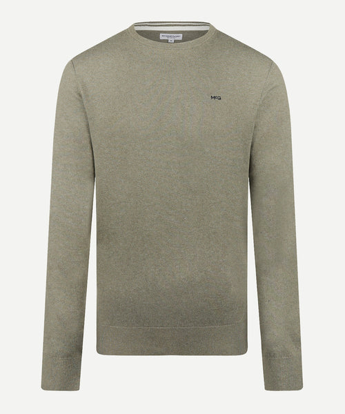 Sweater Logo Cotton Cashmere Round Neck | Light Olive