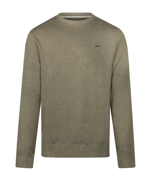 Trui Katoen-Kasjmier Ronde Hals | Light Olive