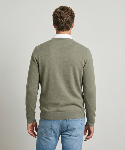 Sweater Cotton-Cashmere Round Neck | Light Olive