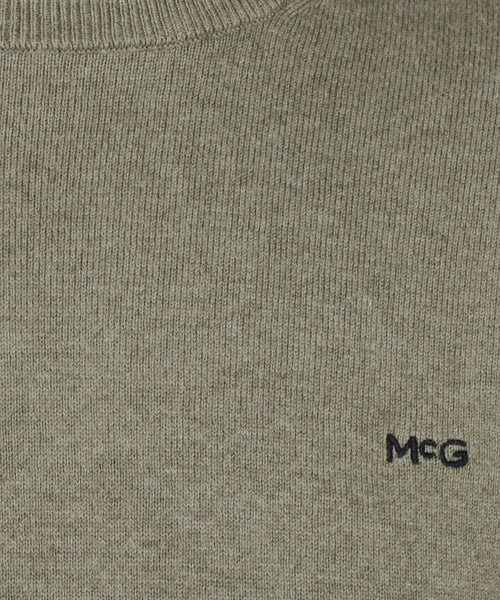 Sweater Logo Cotton Cashmere Round Neck | Light Olive