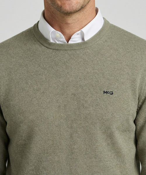 Sweater Cotton-Cashmere Round Neck | Light Olive