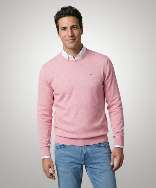 Trui Katoen-Kasjmier Ronde Hals | Light Pink