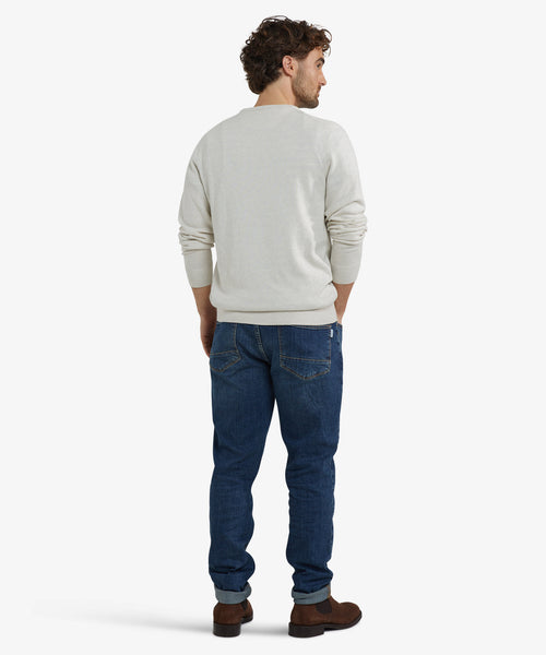 Cotton Merino Crew Neck Sweater | Off White