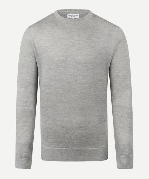 Trui Luxe Merinowol Ronde Hals | Medium Grey Melange