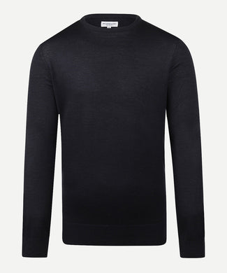 Luxury Merino Wool Crew Neck Sweater | Navy