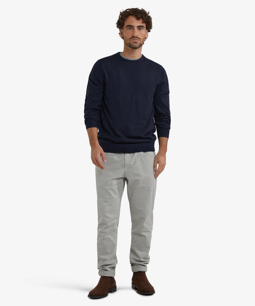 Luxury Merino Wool Crew Neck Sweater | Navy