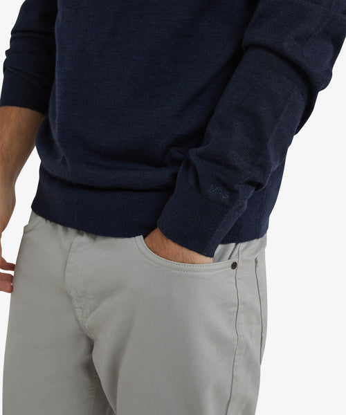 Luxury Merino Wool Crew Neck Sweater | Navy