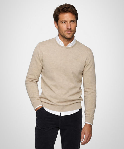 Trui Luxe Merinowol Ronde Hals | Camel