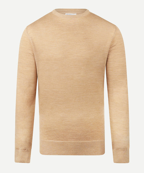 Luxury Merino Wool Crew Neck Sweater | Camel