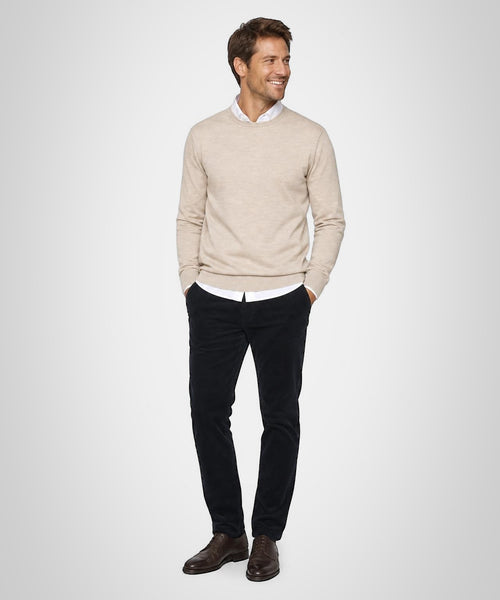 Trui Luxe Merinowol Ronde Hals | Camel