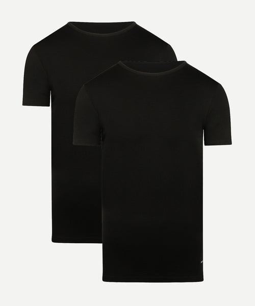 2-pack T-shirts met ronde hals | Black
