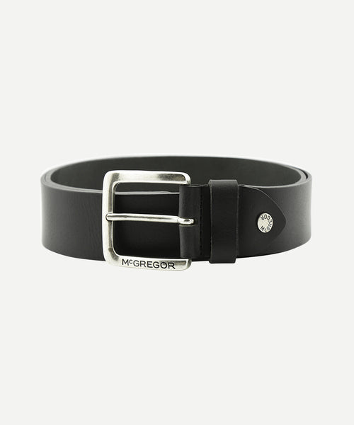 Neat leather belt | Black