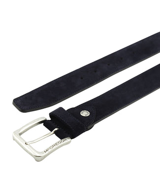 Suede leather belt | Navy