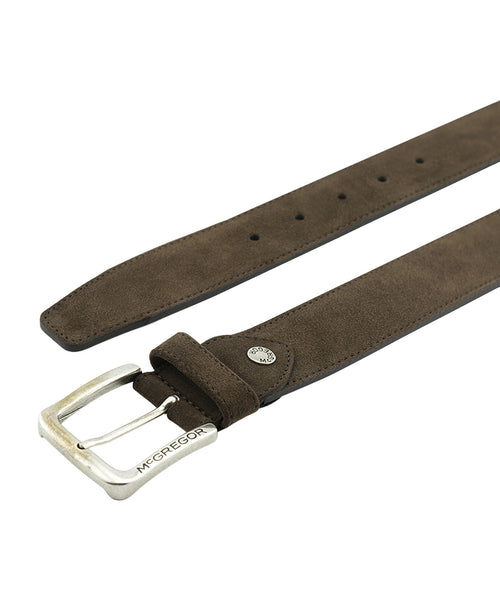 Suede leather belt | Dark Brown