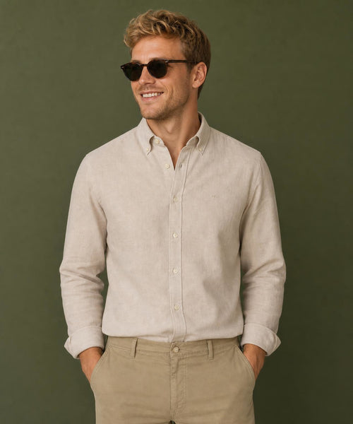 Overhemd Oxford Stretch | Sand
