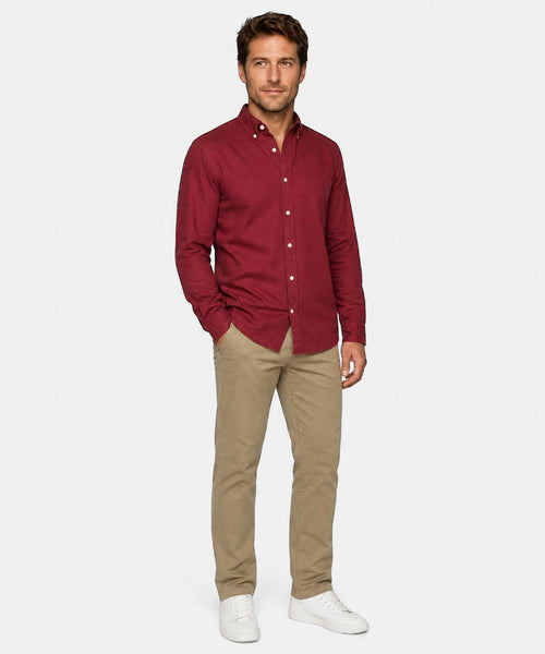 Overhemd Oxford Stretch | Burgundy