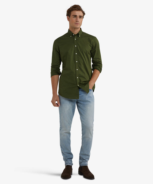 Oxford Stretch Shirt | Dark Olive
