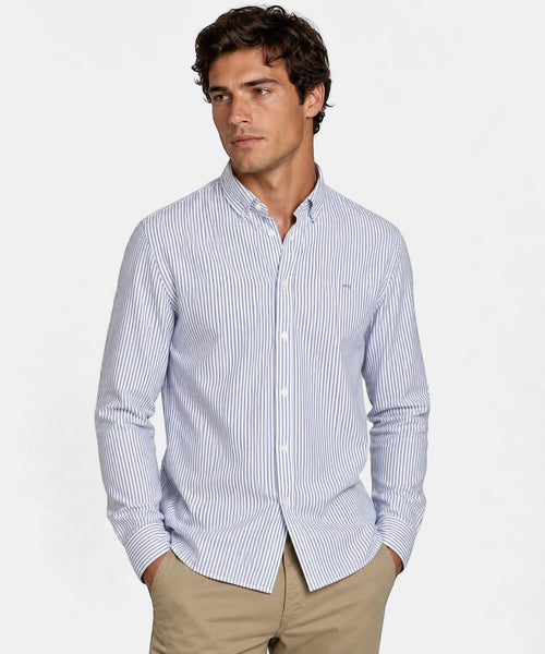 Oxford Shirt Large Stripe | Navy