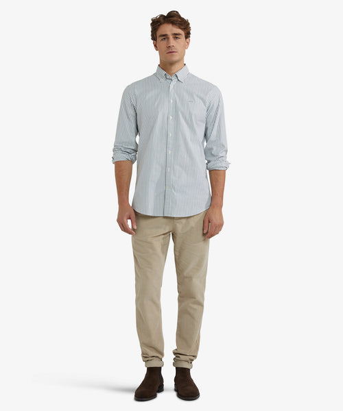 Oxford Shirt Large Stripe | Winter Sage