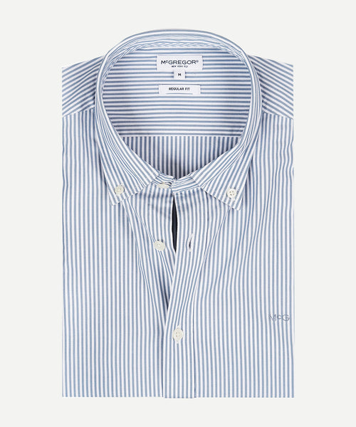 Overhemd Poplin Streep | Worker Blue
