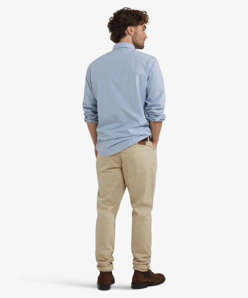 Poplin Stripe Shirt | Worker Blue