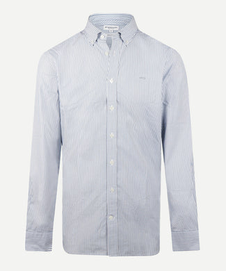 Poplin Stripe Shirt | Worker Blue