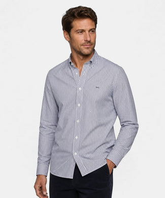 Overhemd Poplin Streep | Navy