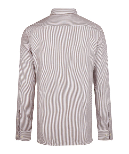 Overhemd Poplin Streep | Chocolate Brown