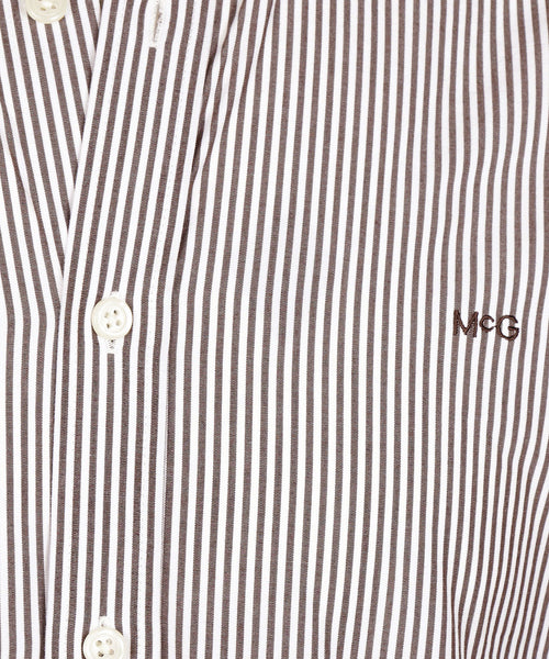 Overhemd Poplin Streep | Chocolate Brown
