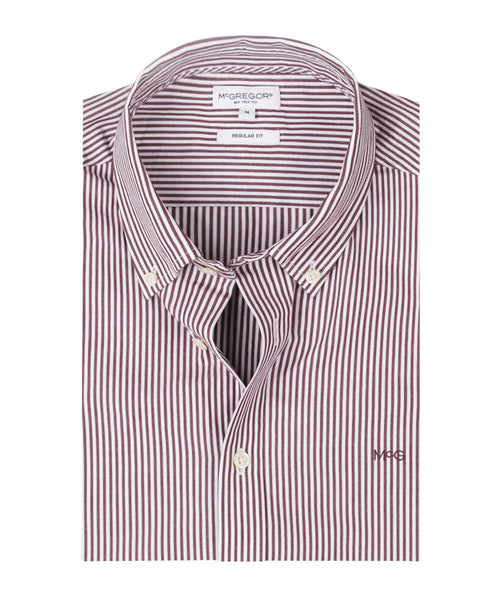 Overhemd Poplin Streep | Burgundy