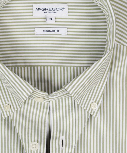 Overhemd Poplin Streep | Moss Green
