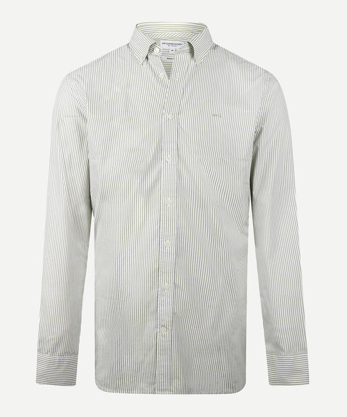 Overhemd Poplin Streep | Moss Green