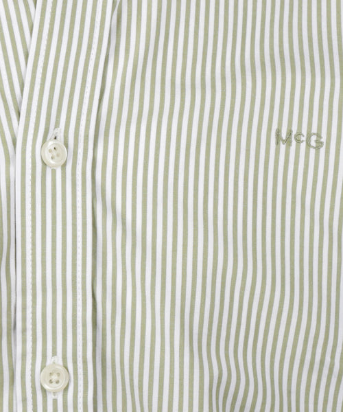 Overhemd Poplin Streep | Moss Green