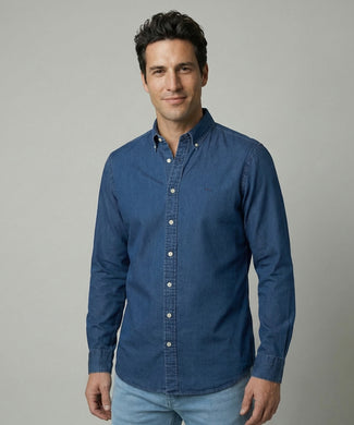 Denim-look shirt | Medium Blue