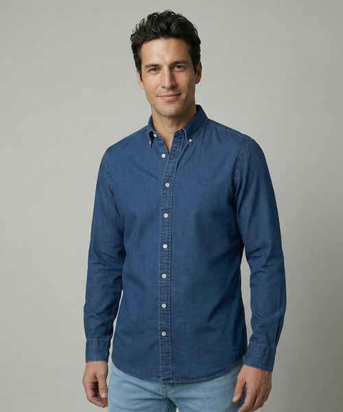 Denim-look shirt | Medium Blue