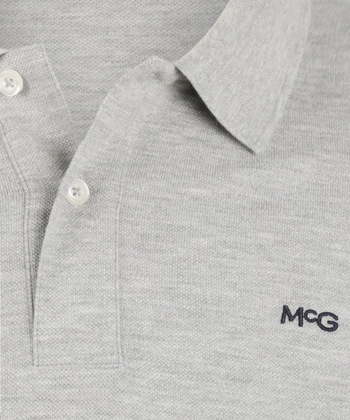 Long Sleeve Piqué Polo | Medium Grey Melange