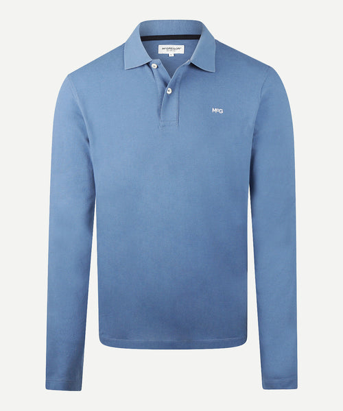 Polo piqué lange mouw | Worker Blue