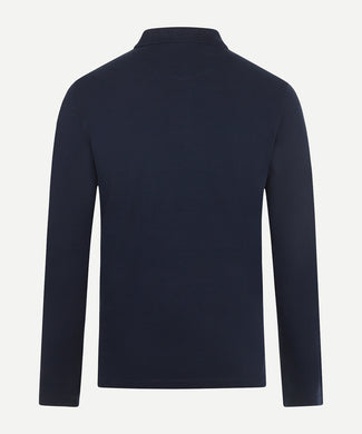 Long Sleeve Piqué Polo | Navy