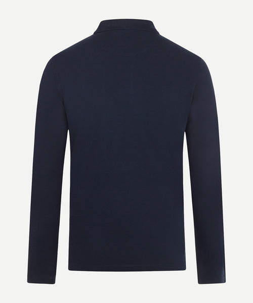 Polo piqué lange mouw | Navy