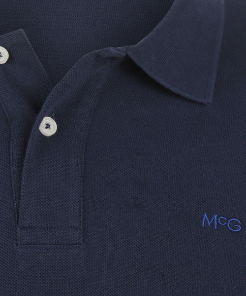 Polo piqué lange mouw | Navy