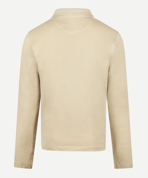 Polo piqué lange mouw | Sand