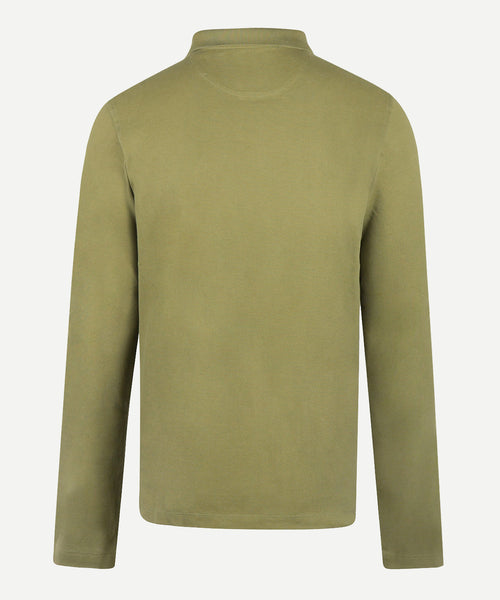 Long Sleeve Piqué Polo | Moss Green