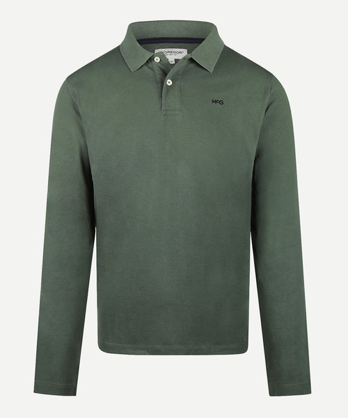 Polo piqué lange mouw | Winter Sage