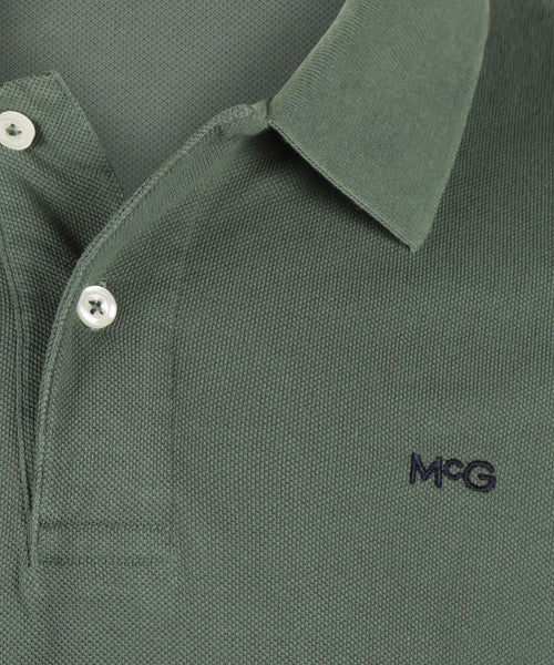 Polo piqué lange mouw | Winter Sage