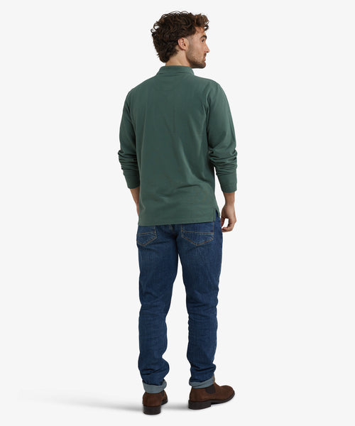 Polo piqué lange mouw | Winter Sage