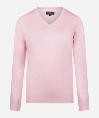 Trui Katoen-Kasjmier V-Hals | Light Pink