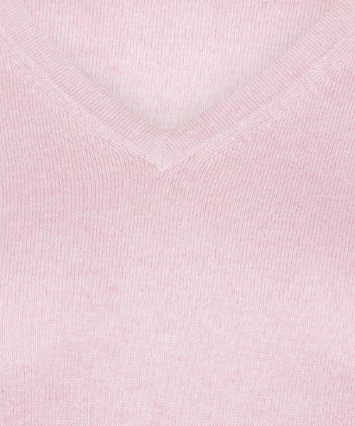 Sweater Cotton Cashmere V-Neck | Light Pink