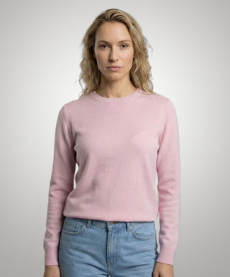 Sweater Cotton-Cashmere Round Neck | Light Pink
